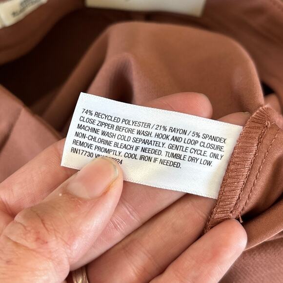 NWT A New Day High Rise Stretch Tapered Career Leg Pants Pink Brown Women's 17 - Picture 7 of 7